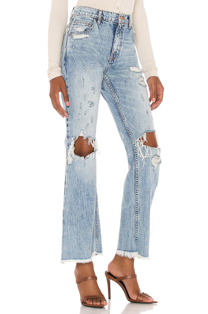 NWT- La Detresse USA Made Distressed Flare Jeans  -Size 28