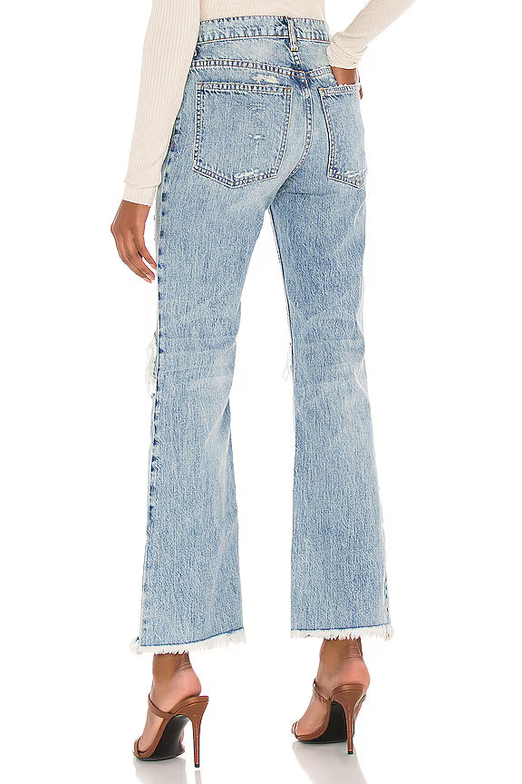 NWT- La Detresse USA Made Distressed Flare Jeans  -Size 28