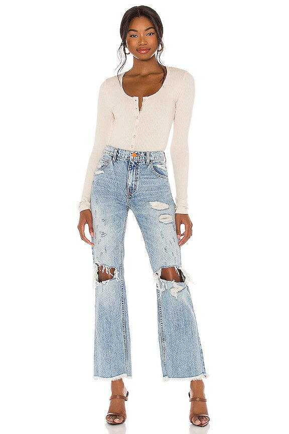 NWT- La Detresse USA Made Distressed Flare Jeans  -Size 28