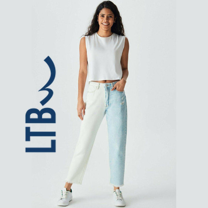 NWT- LTB Ladies 'Selina' Bleach Contrast Slim Mom Jeans -Size 29 - Jean Pool