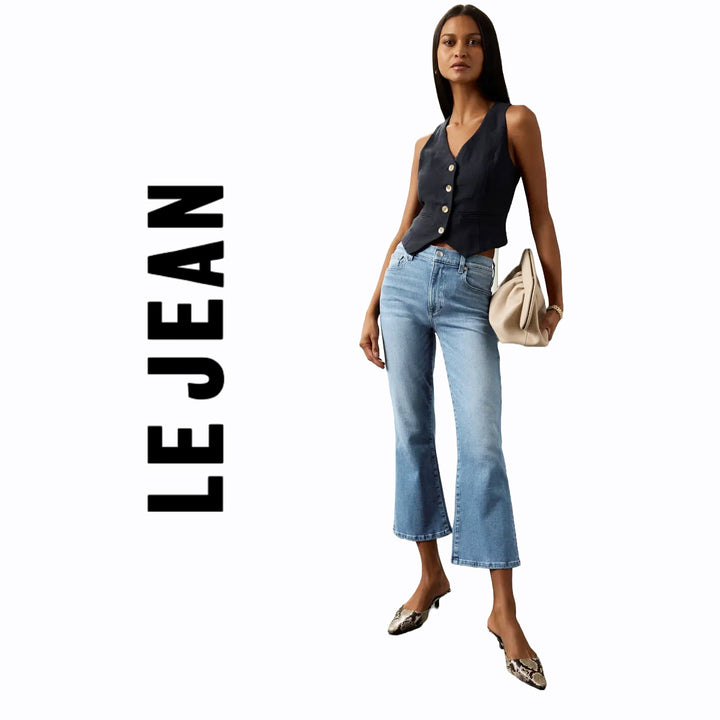 NWT- LE JEAN 'Bella' Mid Rise Crop Kick Flare Jeans  -Size 27