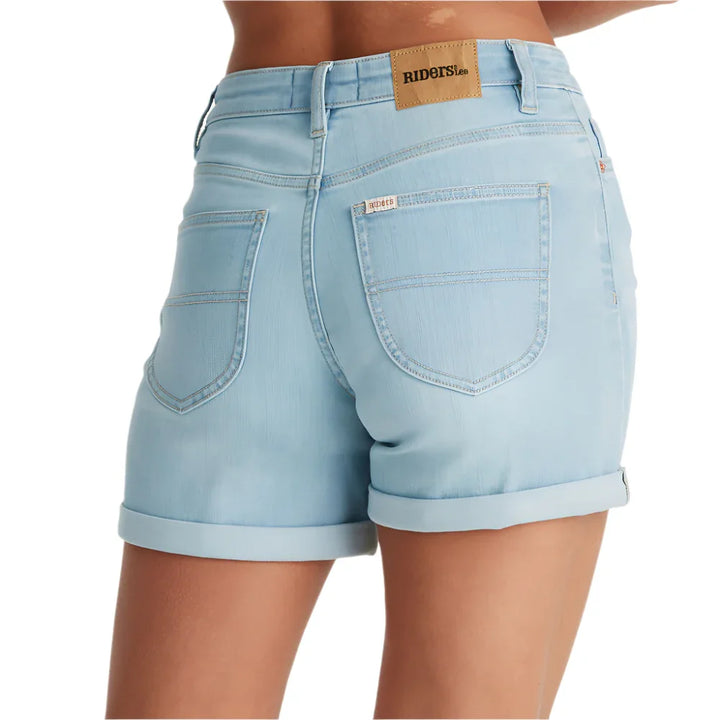 Lee Riders Ladies 'Mid Thigh Short' Cuffed Stretch Denim Shorts  - Size 10