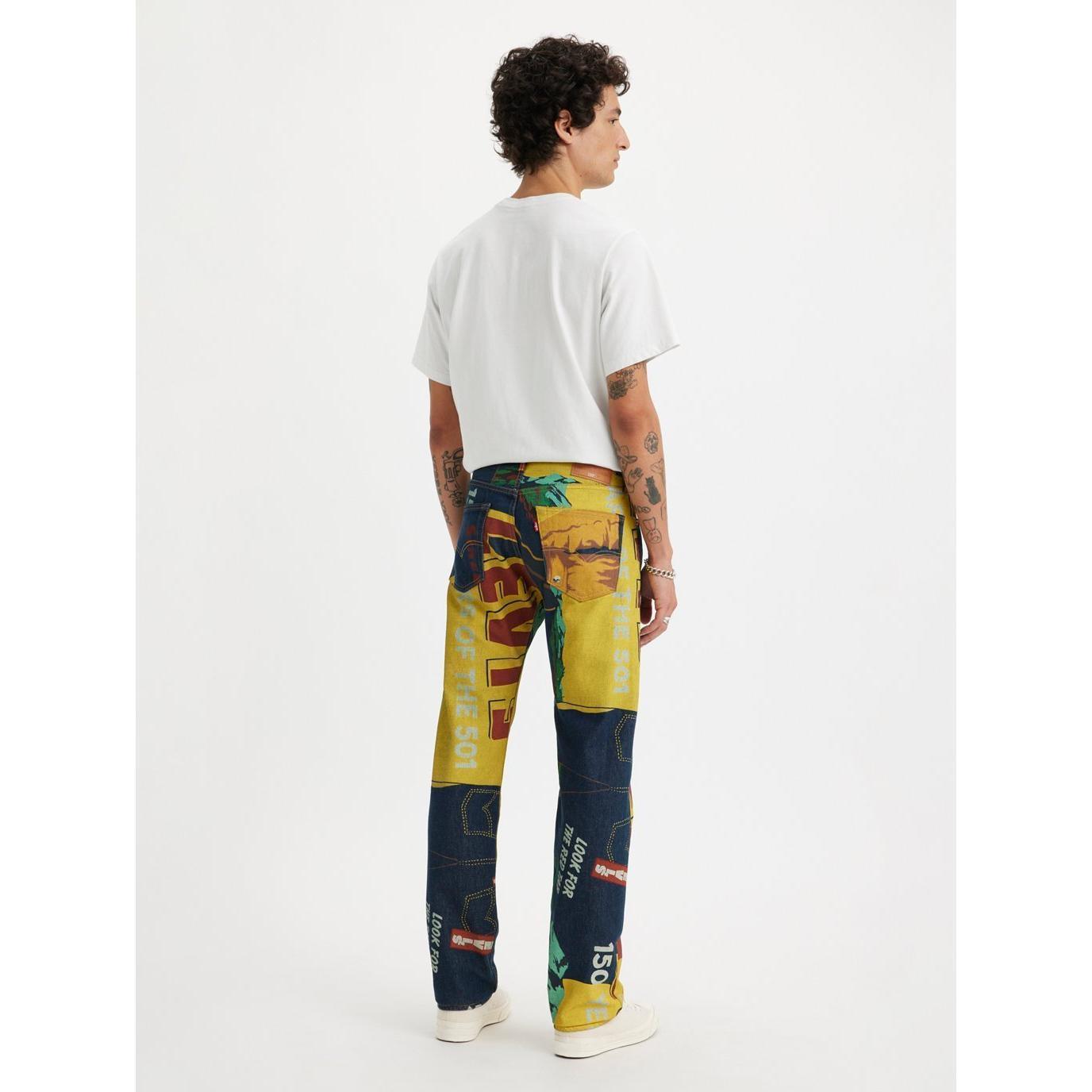 NWT - Levis 150 Years 501 Printed Denim Banner Jeans - Size 38/32