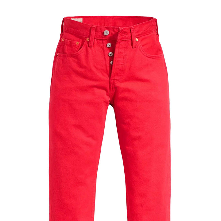 NWT - Levis 501 Script Red Crop Ladies Jeans - 25/28