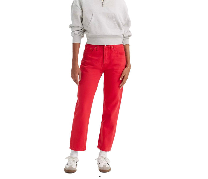 NWT - Levis 501 Script Red Crop Ladies Jeans - 25/28