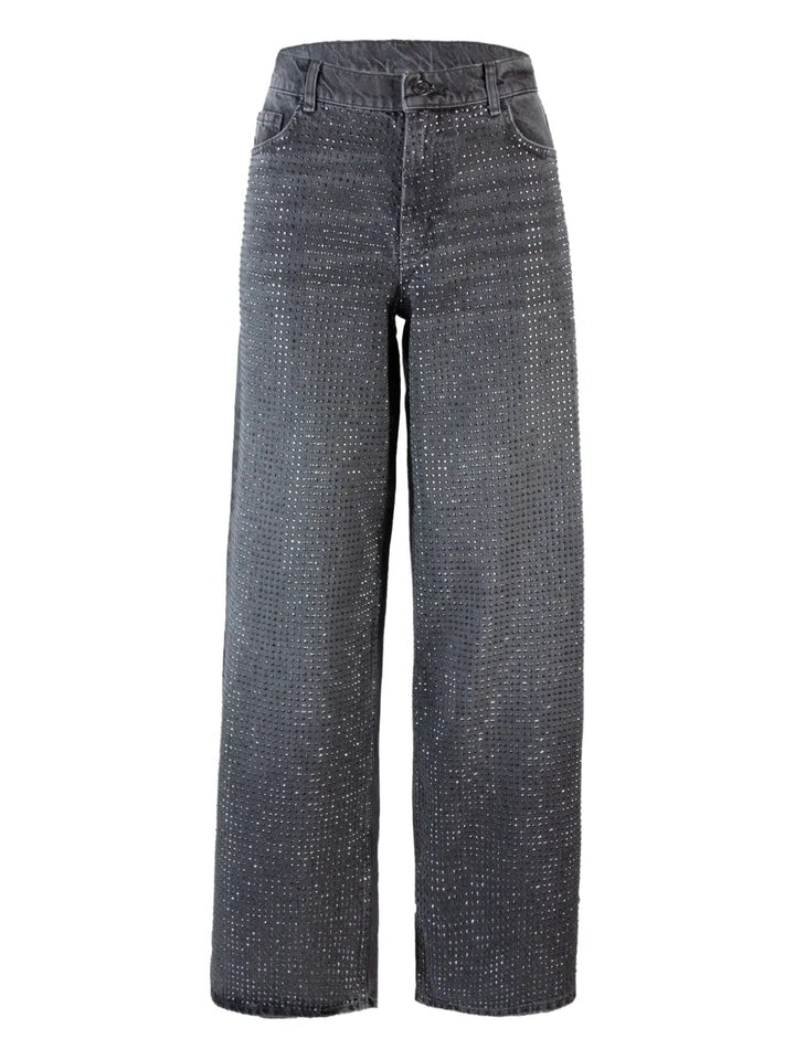 NWT - Liu-Jo Italy Stunning Crystal Front Mom Jeans - Size 28