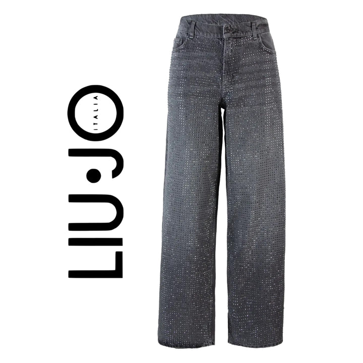 NWT - Liu-Jo Italy Stunning Crystal Front Mom Jeans - Size 28