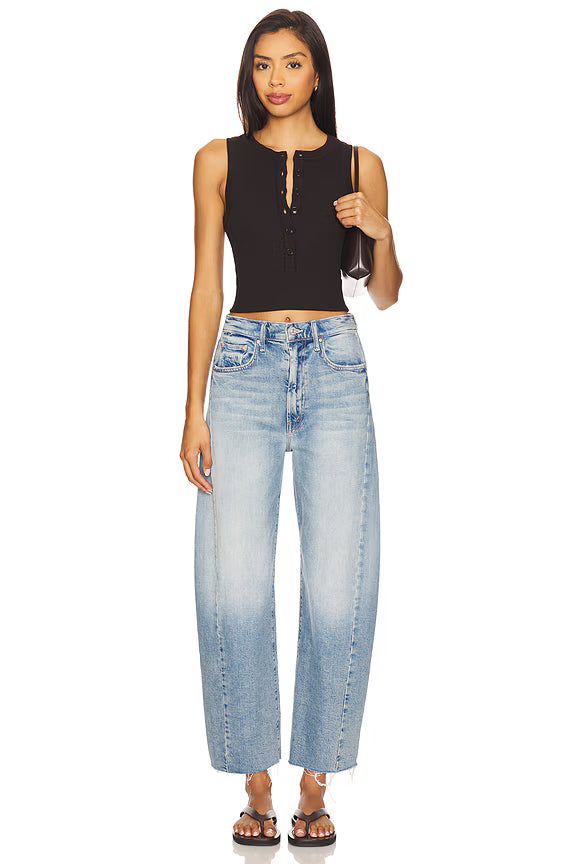 NEW - Mother Superior 'The Half- Pipe Ankle Fray' Barrel Jeans - Size 30