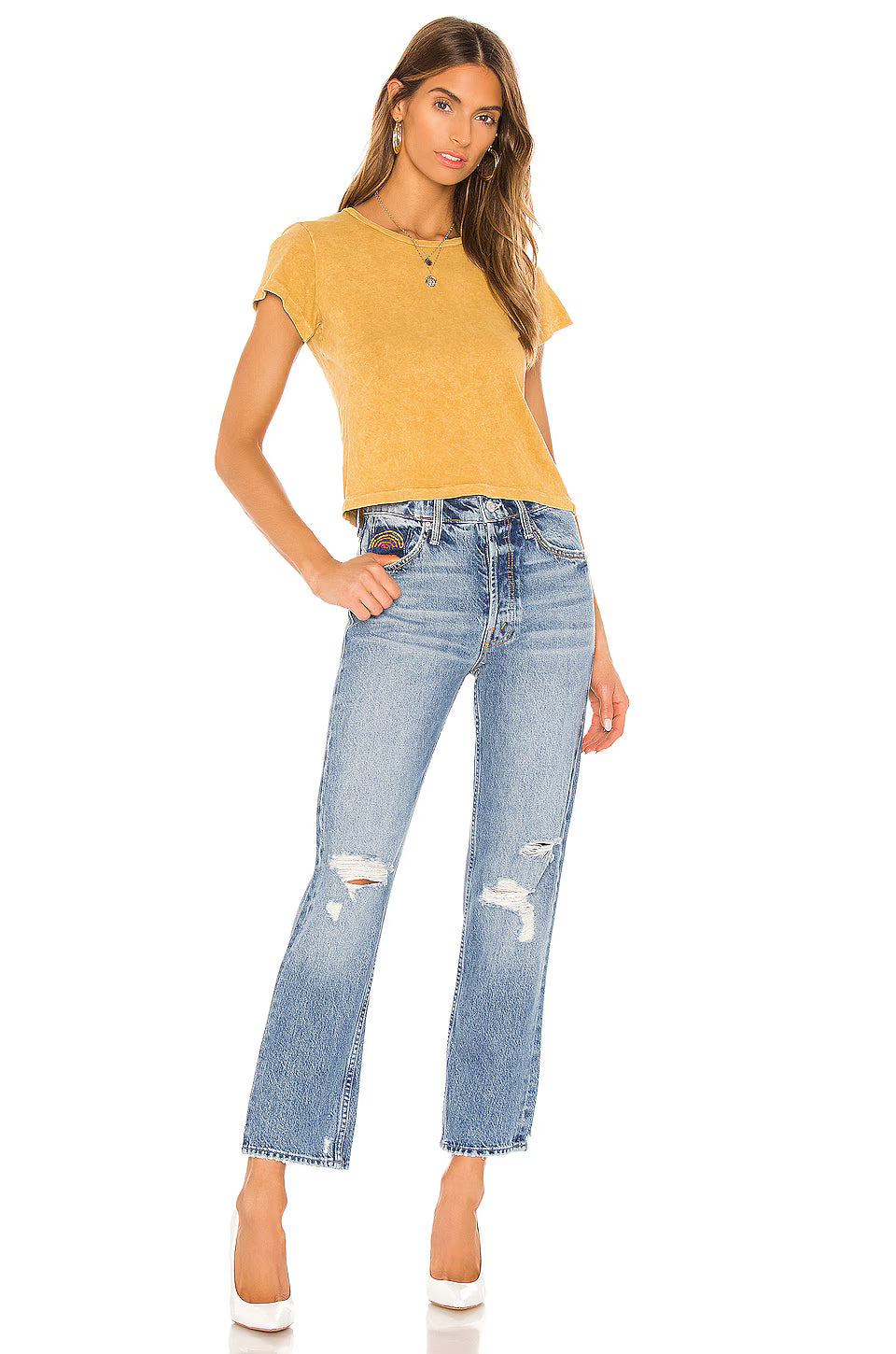 NEW - Mother 'The Tomcat Ankle ' Take Me Even Higher Wash Jeans - Size 29