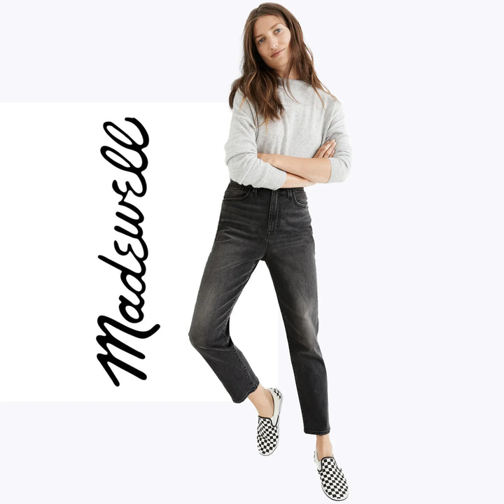 NWT- Madewell Ladies 'The Momjean' Black Jeans- Size 29"