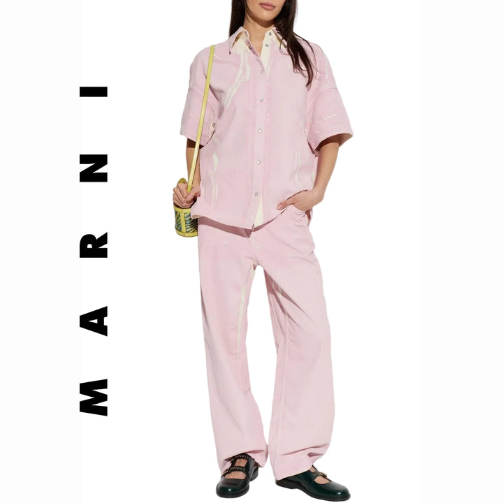 NWT - Marni Italy Pink Candy Straight Jeans- Size M