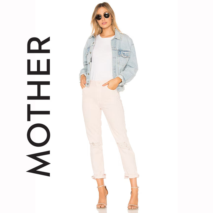 NWT -  Mother 'High Waisted Rascal Ankle' Pink Jeans - Size 27