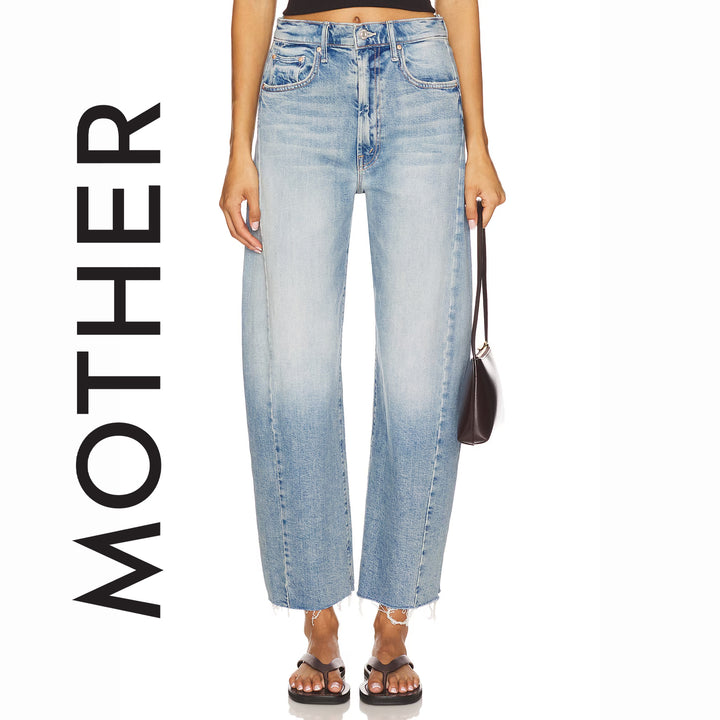 NEW - Mother Superior 'The Half- Pipe Ankle Fray' Barrel Jeans - Size 30