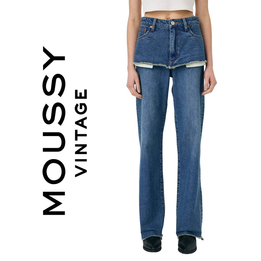 NWT- Moussy Vintage Japan Straight Skirted Jeans- Size 28