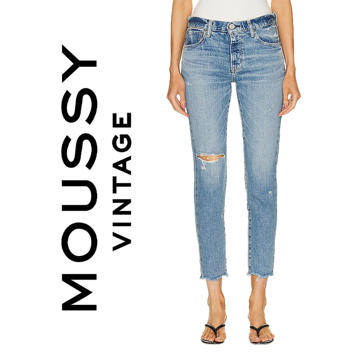 NWT- Moussy Vintage Made in Japan Distressed 'Depew' Jeans- Size 28
