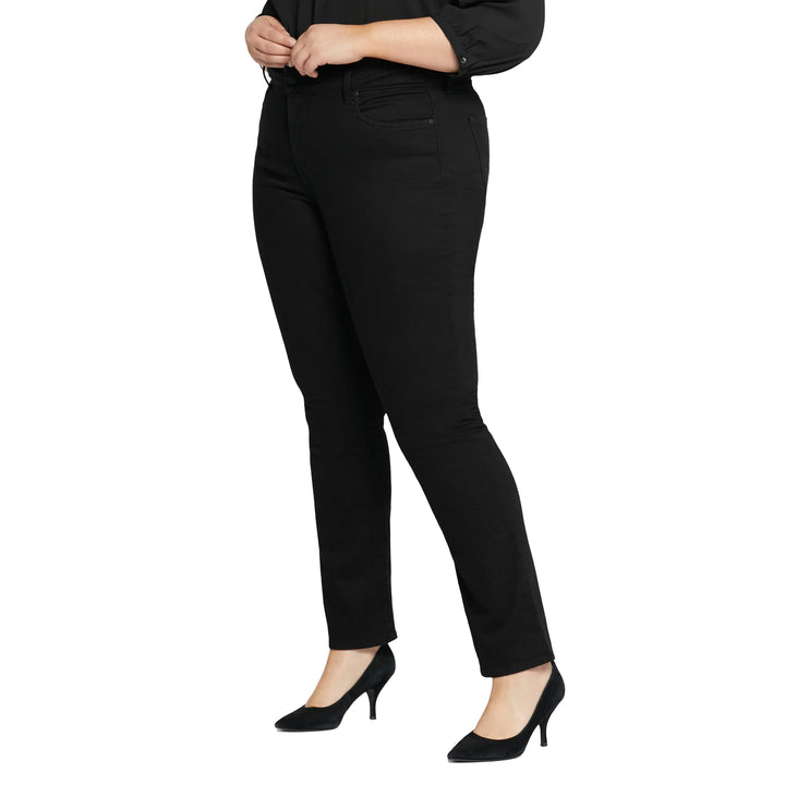 NWT- NYDJ 'Lift & Tuck' MARILYN Black Straight Leg Jeans -Size 12US suit 16AU