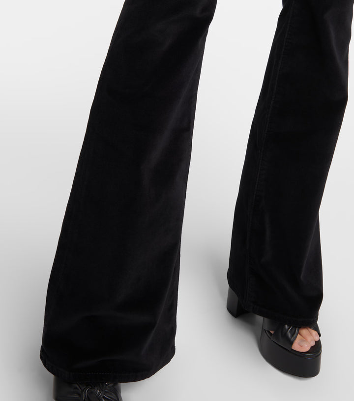 NWT- Frame Denim 'Le High Flare' Velveteen Black Jeans -Size 25