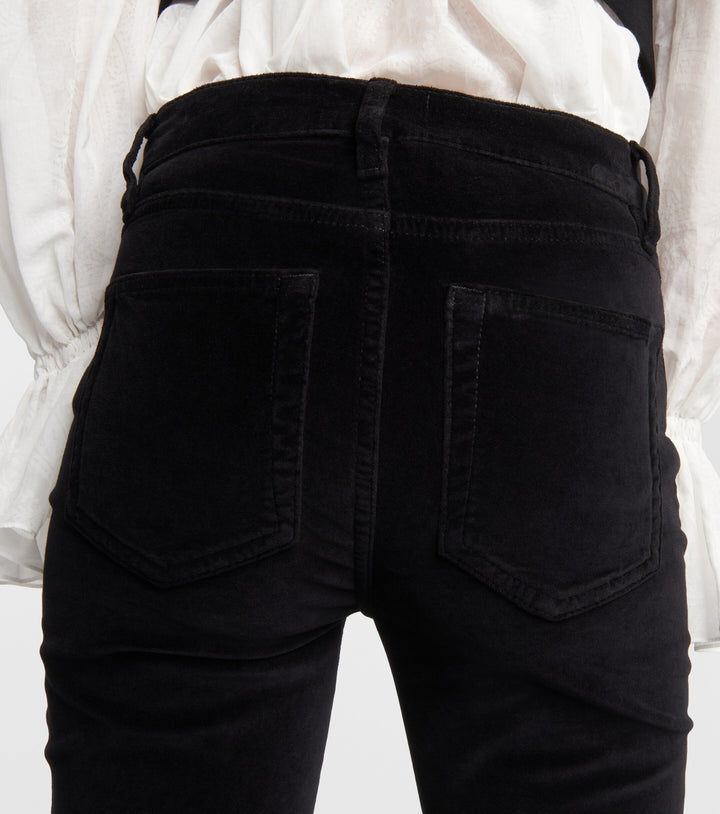 NWT- Frame Denim 'Le High Flare' Velveteen Black Jeans -Size 25