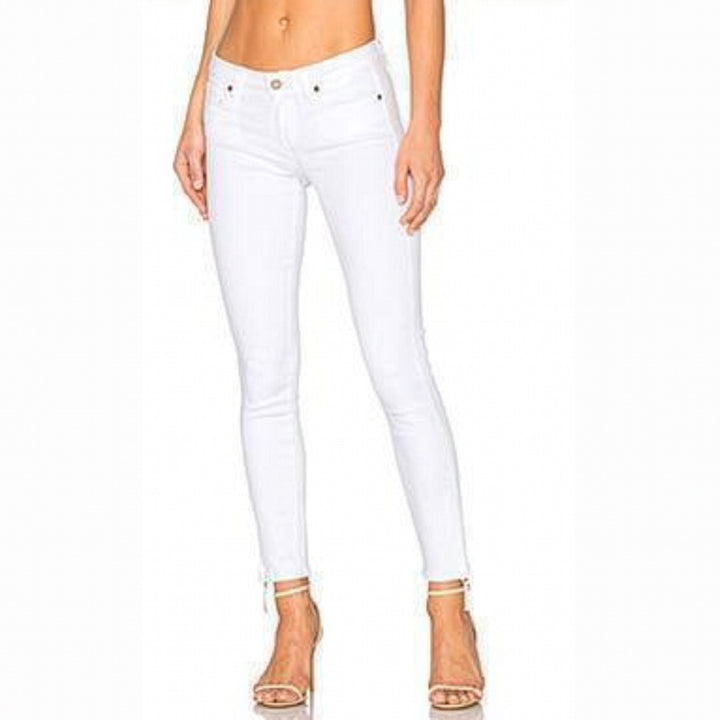 Paige Denim 'Verdugo Ankle' White Stretch Zip Jeans- Size 27