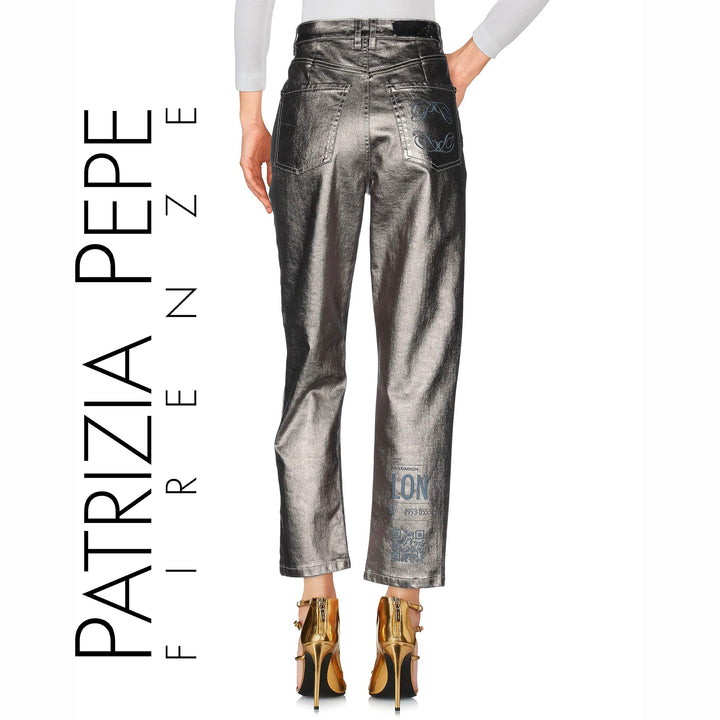 NWT - Patrizia Pepe Italy Metallic Bronze Coated Jeans- Size 26