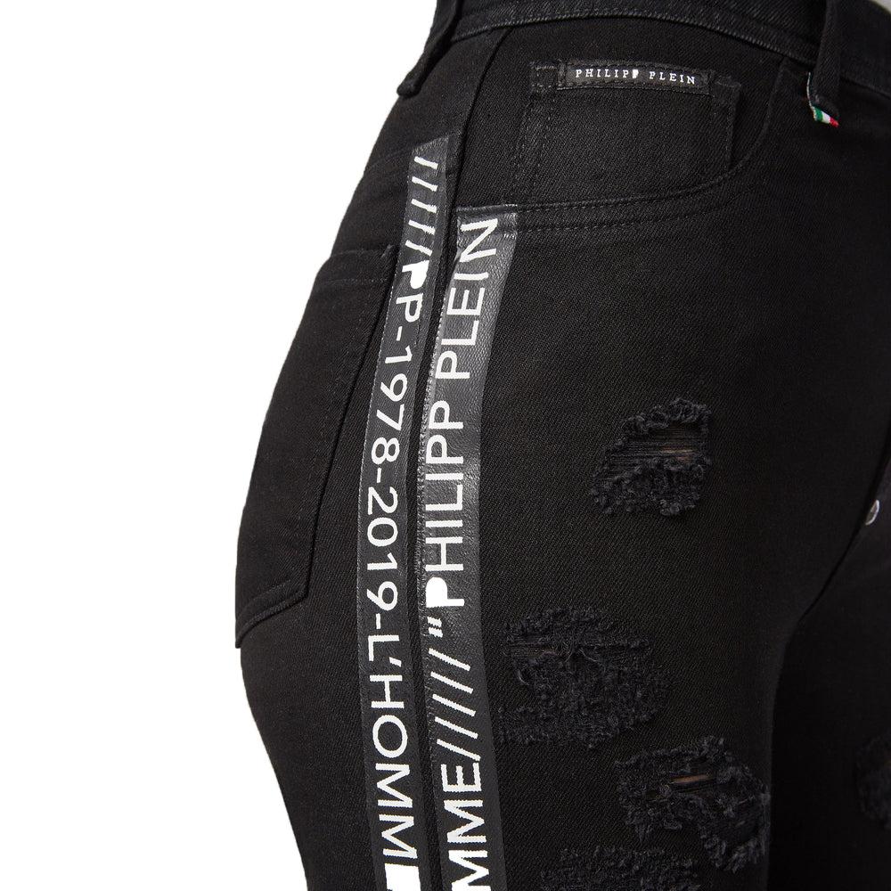 NWT-  Philipp Plein Ladies High Waist Jegging Logo Jeans -Size 25