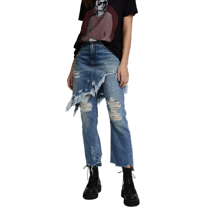 R13 Made in Italy 'Double Classic' Skirted Jeans- Size 24