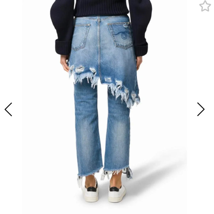 R13 Made in Italy 'Double Classic' Skirted Jeans- Size 24