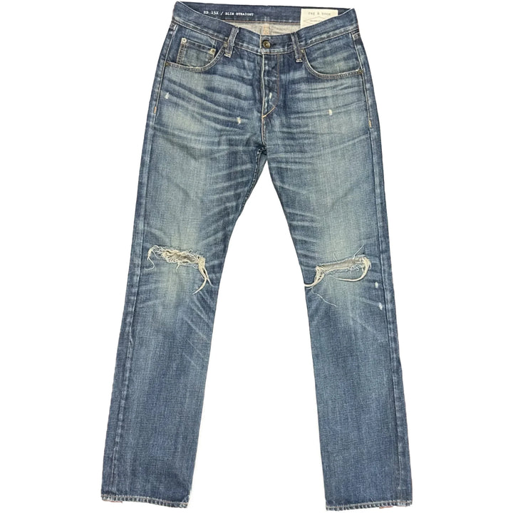 Rag & Bone Mens 'RB 15X' Slim Straight Distressed Jeans - Size 32