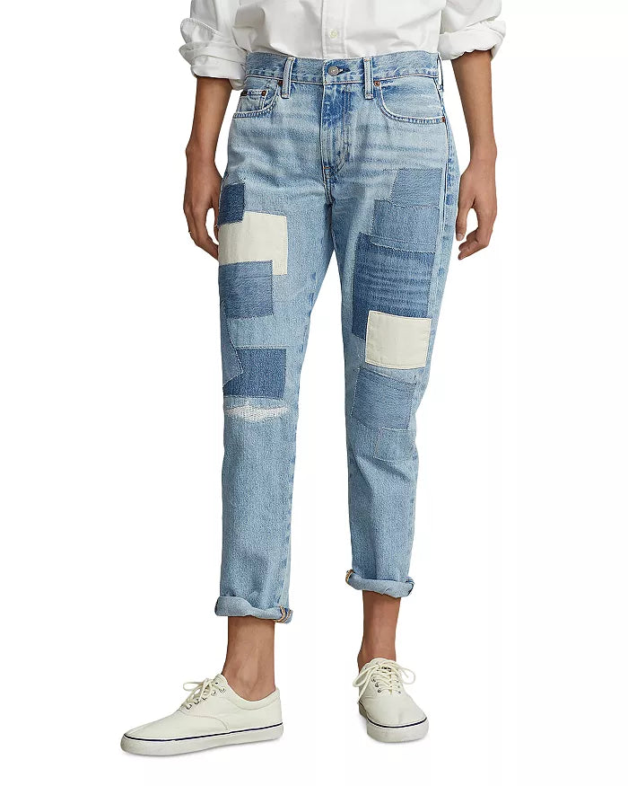 Ralph Lauren 'Avery Boyfriend' Patchwork Denim Jeans - Size 26