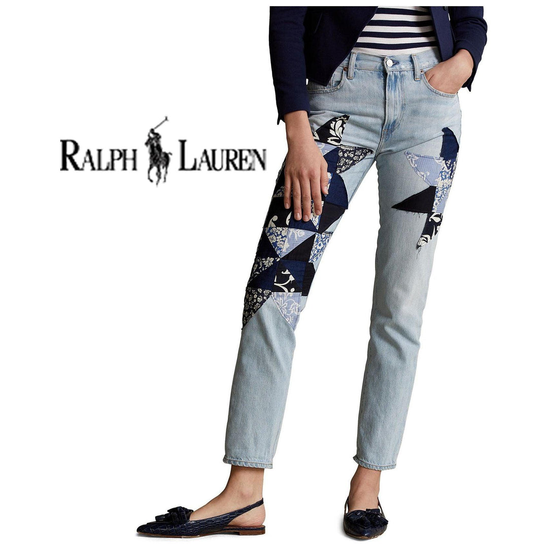 NWT-Ralph Lauren 'Avery Boyfriend' Patchwork Denim Jeans - Size 27 - Jean Pool