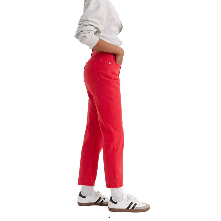 NWT - Levis 501 Script Red Crop Ladies Jeans - 25/28