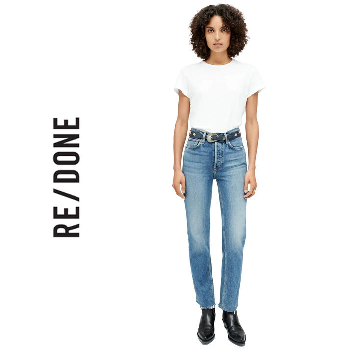 NWT - RE/DONE 70s Stovepipe Blue Straight Jeans -Size 25