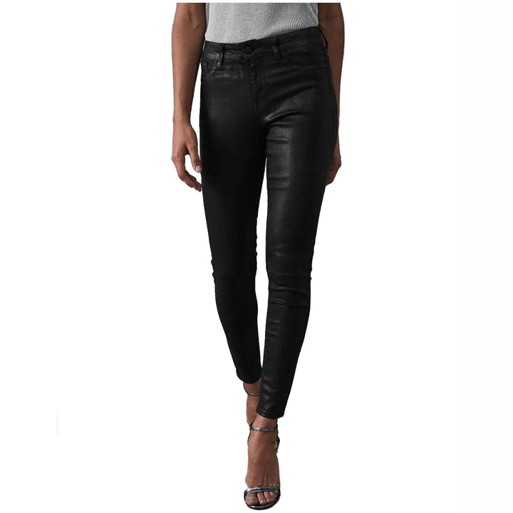 Reiss Lux Black Coated Mid Rise Skinny Jeans - Size 28