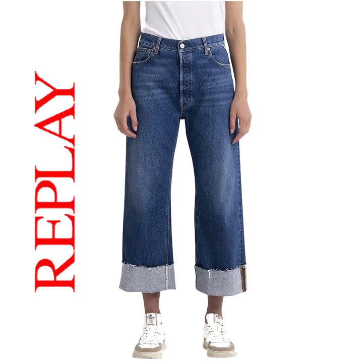 NWT - Replay Italy 'Julliah' Wide Leg High Waist Rose Label Jeans - Size 28