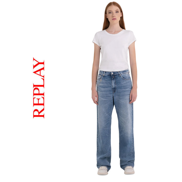 NWT - Replay Italy 'Laelj' Wide Leg High Waist Rose Label Jeans - Size 26/30