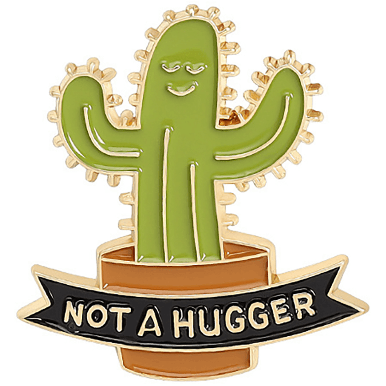 Not a Hugger - Enamel Cactus Pin