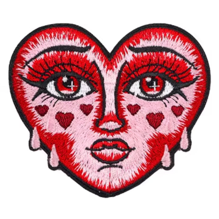 Sad Face - Embroidered Iron On Patch