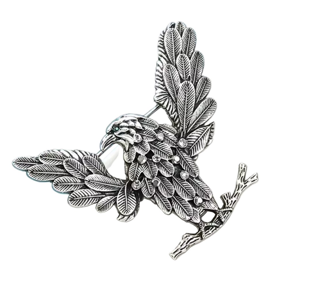 Eagle Silver Finish Bird Brooch