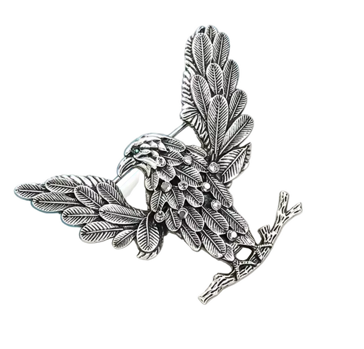 Eagle Silver Finish Bird Brooch