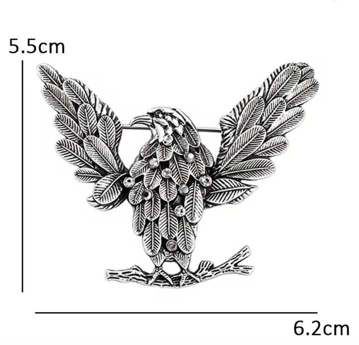 Eagle Silver Finish Bird Brooch