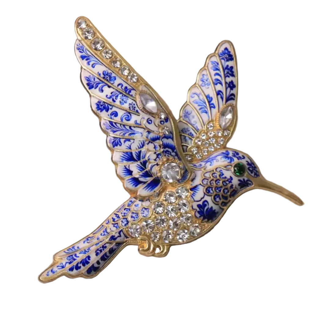 Jewelled & Enamel Baroque Bird Brooch