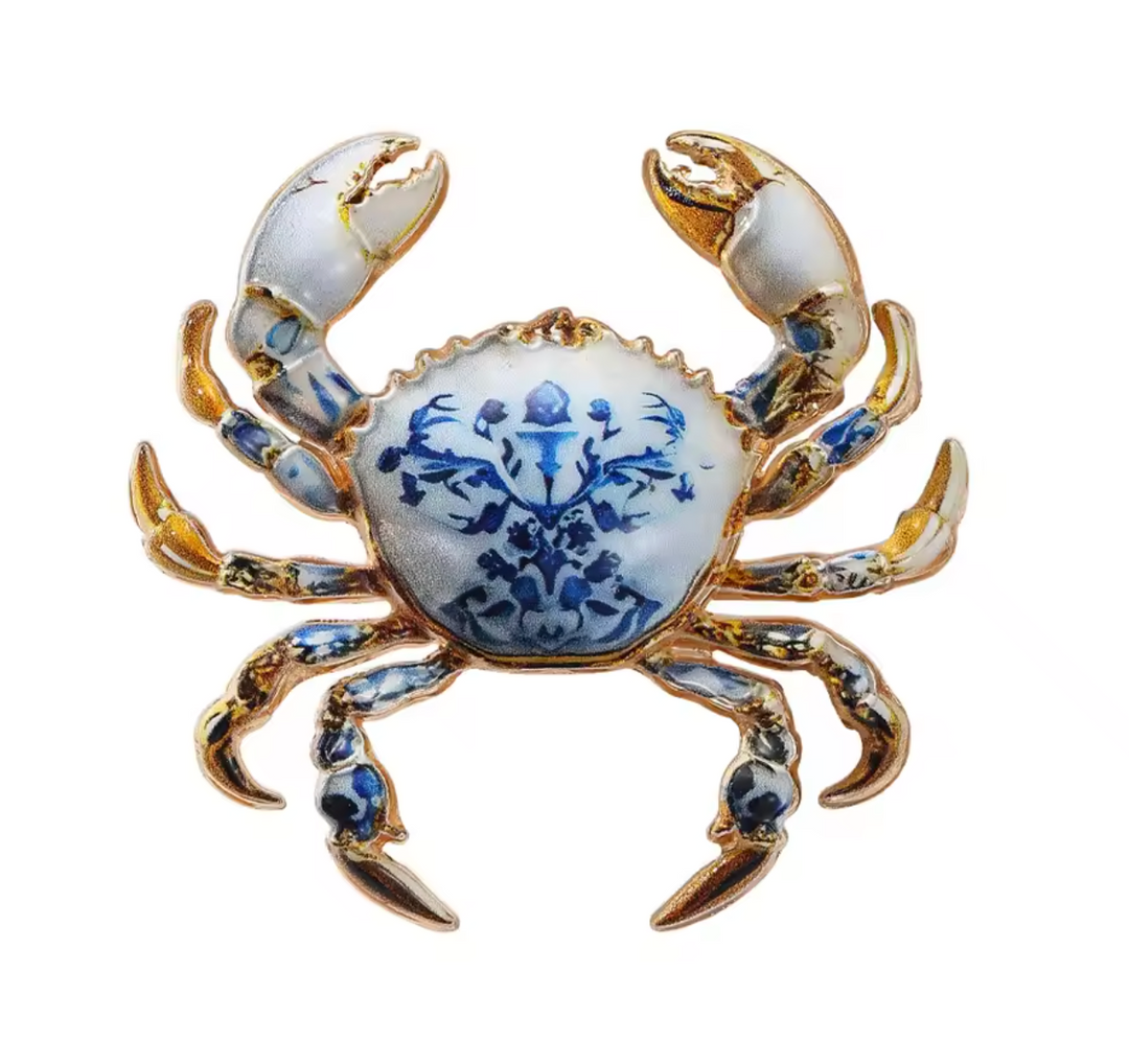 Jewelled & Enamel Chinoiserie Crab Brooch