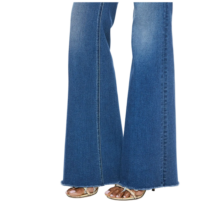 Mother Fray Hem Flare Jeans