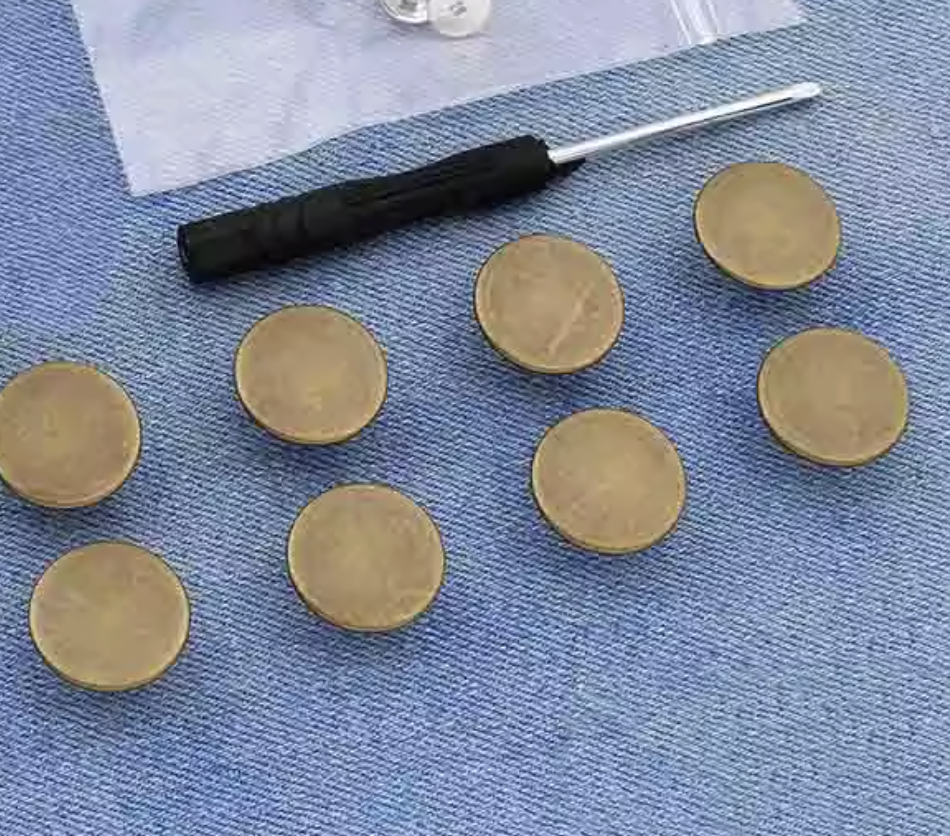 Jean Button Plain Bronze Repair Kit - Mending is better than ending!