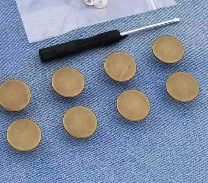 Jean Button Plain Bronze Repair Kit - Mending is better than ending!