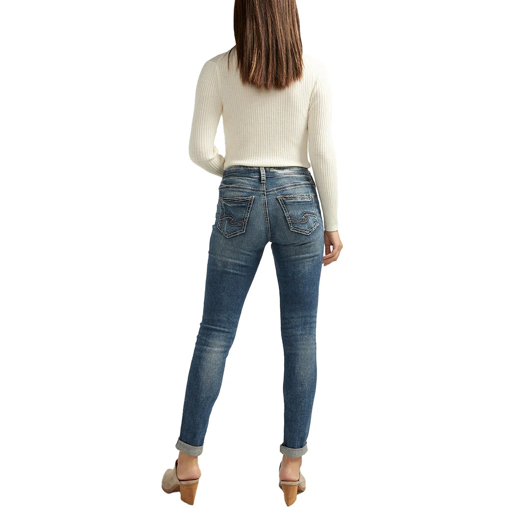 Silver Jeans 'Girlfriend' Mid Rise Distress Jeans- Size 27