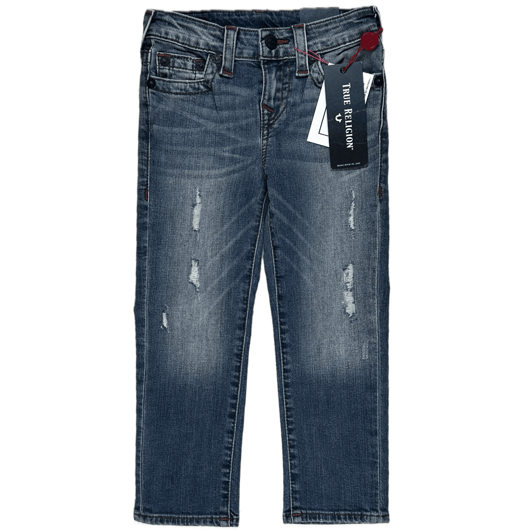 NWT - True Religion 'Geno Slim' Logo Jeans- Size 4Y