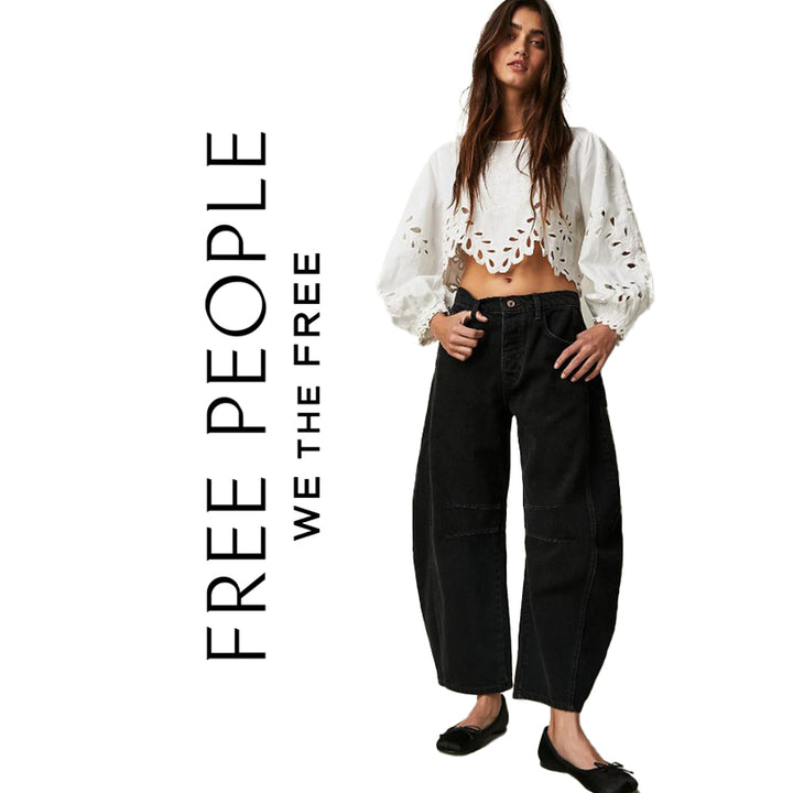 NWT- Free People 'Good Luck' Mid Rise Barrel Jeans - Size 30