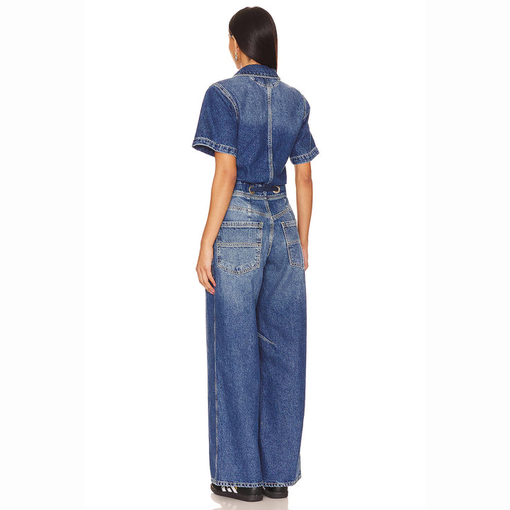 NEW- Free People 'Edison Coverall' Barrel Denim Jumpsuit - Size L