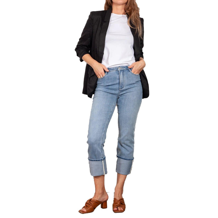 Zoe Kratzmann Cuffed Crop Jeans -Size 0 Suit 8AU